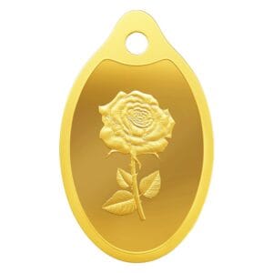 MMTC-PAMP 24k 999.9+ Purity Rose 2gram Yellow Gold Pendant