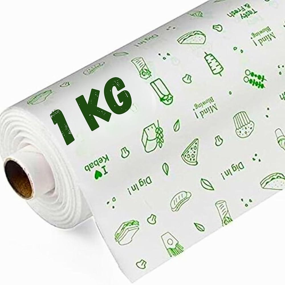 BRILLAR Paper Roll for Kitchen Food Wrap 1kg - Premium Non-Stick Butter Wrapping Paper | Used for Roti Wrapping | Parchment Paper for Kitchen Food Wrap & Oil Absorption (1...