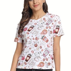 JUNEBERRY® Cotton Regular Fit Printed Half Sleeves T-Shirt for Women