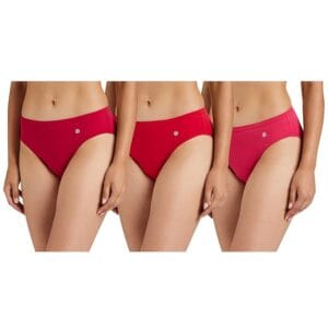 Van Heusen Women Anti Bacterial Bikini Panty - 100% Super Combed Cotton - Pack of 3 - No Marks Waistband, Moisture Wicking, Moderate Coverage