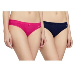 Van Heusen Women Cotton Anti Bacterial Bikini Panty - Pack of 2 - No Marks Waistband, Moisture Wicking, Moderate Coverage