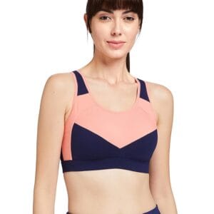 Van Heusen Women Proactive Wireless Padded Racerback Sports Bra - Anti Bacterial, Full Coverage, Medium Impact |Material: Cotton