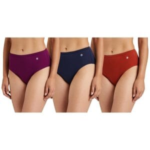 Van Heusen Women's Cotton Solid And Slub Hipster Briefs - Pack Of 3
